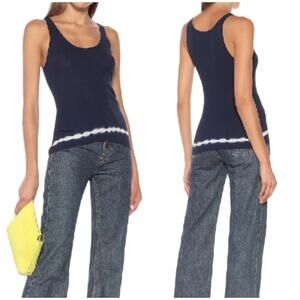 Altuzarra NWOT Hikaru Shibori-dye-print Pima-cotton Tank Top Blue Size S Ribbed